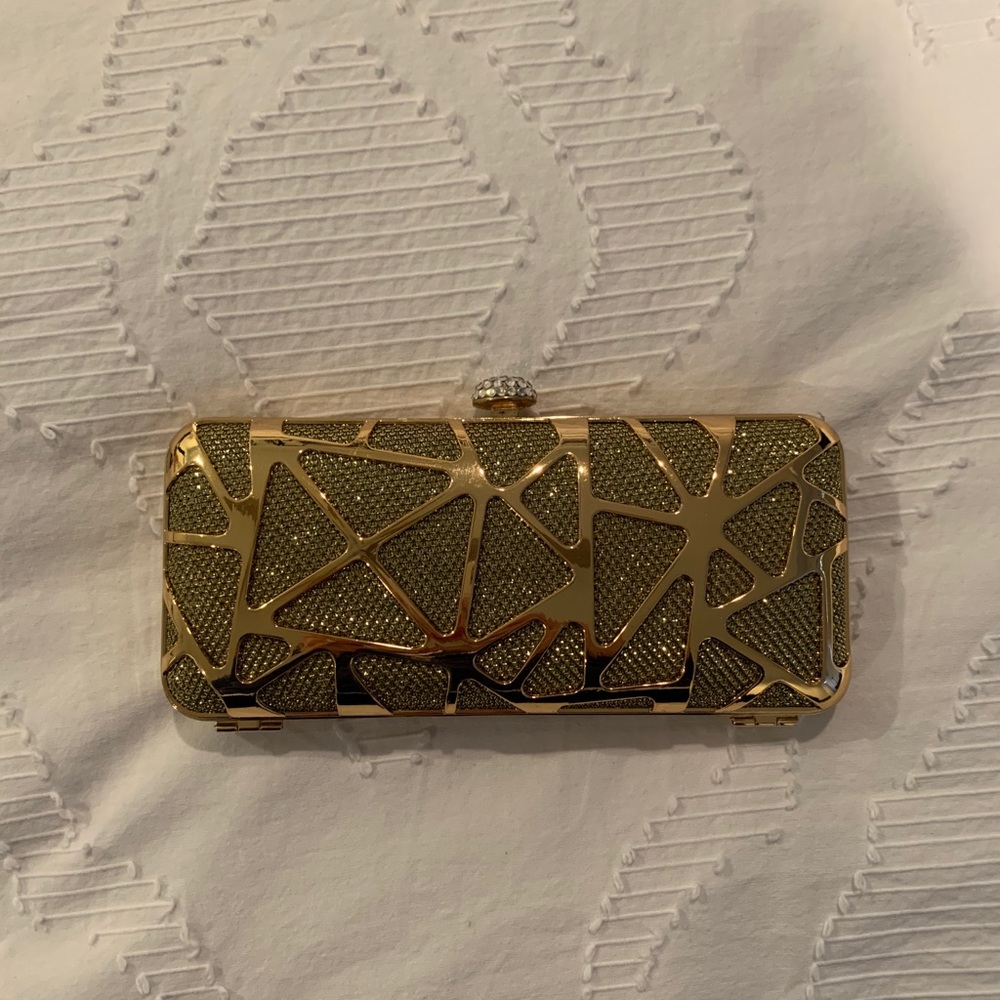 Gold evening clutch